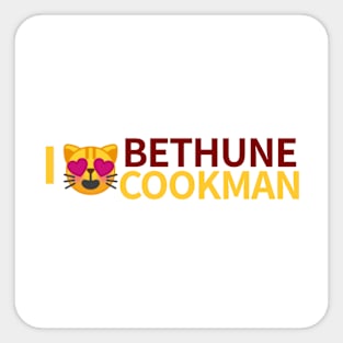 I Heart Eyes Cat Emoji Bethune Cookman Sticker